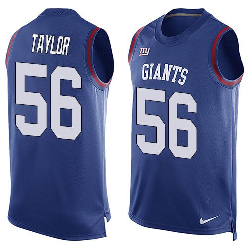 Nike Giants #56 Lawrence Taylor Royal Blue Team Color Men's Stitched NFL Limited Tank Top Jersey